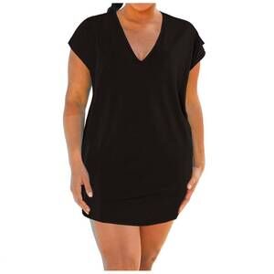 NEW ALWAYS FOR ME plus size jersey cut out cover up dress in black